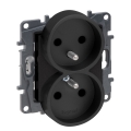 Legrand - Tomada dupla residencial sem moldura NILOE STEP 250V preta