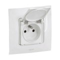 Legrand - Tomada exterior doméstica com moldura NILOE 250V IP44 branca