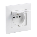 Legrand - Tomada exterior doméstica com moldura NILOE STEP 250V IP44 branca