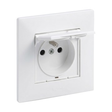 Legrand - Tomada exterior doméstica com moldura NILOE STEP 250V IP44 branca