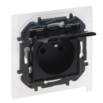 Legrand - Tomada exterior residencial sem moldura NILOE STEP 250V IP44 preta
