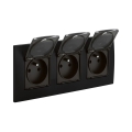 Legrand - Tomada tripla exterior NILOE 250V IP44 preta
