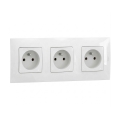 Legrand - Tomada tripla residencial com moldura NILOE 250V branca