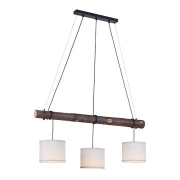 Leuchten Direkt 11238-79 - Candelabro suspenso BARK 3xE27/40W/230V madeira