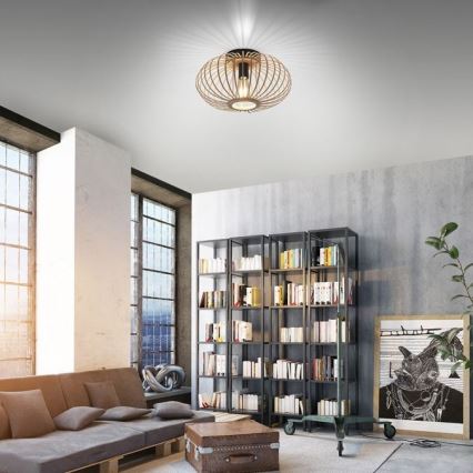 Leuchten Direkt 11410-79 - Candelabro integrado RACOON 1xE27/40W/230V diâmetro 40 cm bambu