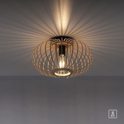 Leuchten Direkt 11410-79 - Candelabro integrado RACOON 1xE27/40W/230V diâmetro 40 cm bambu