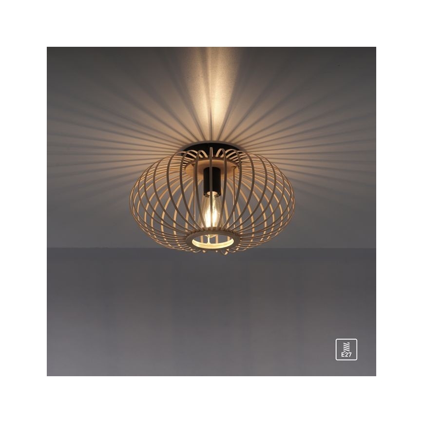 Leuchten Direkt 11410-79 - Candelabro integrado RACOON 1xE27/40W/230V diâmetro 40 cm bambu