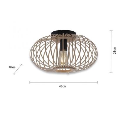 Leuchten Direkt 11410-79 - Candelabro integrado RACOON 1xE27/40W/230V diâmetro 40 cm bambu