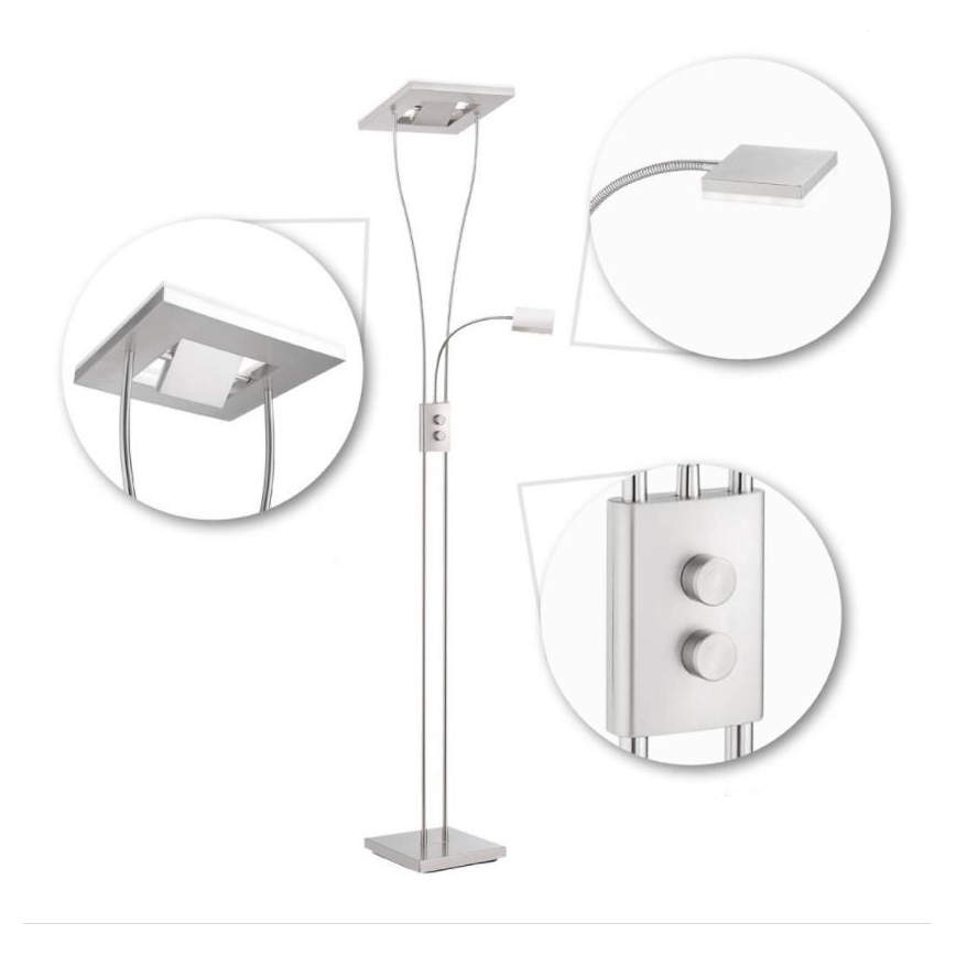 Leuchten Direkt 11780-55 - Candeeiro de chão LED RGB com regulação HELIA LED/16W/230V + 2xLED/4W + controlo remoto