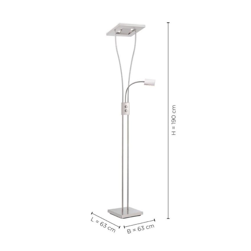 Leuchten Direkt 11780-55 - Candeeiro de chão LED RGB com regulação HELIA LED/16W/230V + 2xLED/4W + controlo remoto