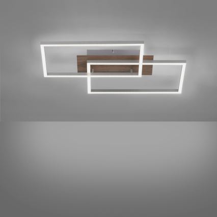 Leuchten Direkt 14018-78 - Candeeiro de teto LED com regulação IVEN 2xLED/15W/230V carvalho + comando