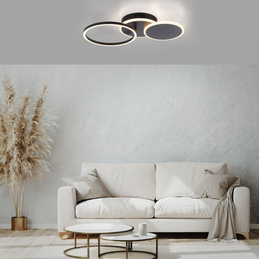 Leuchten Direkt 14116-18 - Iluminação de teto LED SEVENT LED/25,5W/230V preto