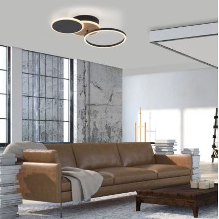 Leuchten Direkt 14116-78 - Iluminação de teto LED SEVENT LED/25,5W/230V preto/castanho