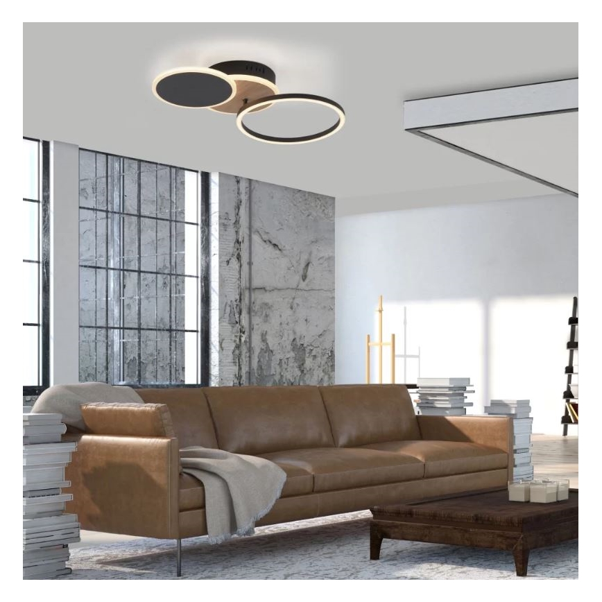 Leuchten Direkt 14116-78 - Iluminação de teto LED SEVENT LED/25,5W/230V preto/castanho