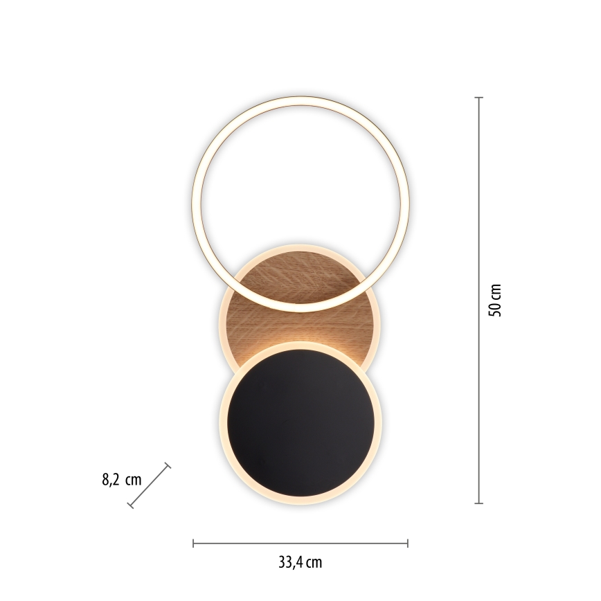 Leuchten Direkt 14116-78 - Iluminação de teto LED SEVENT LED/25,5W/230V preto/castanho