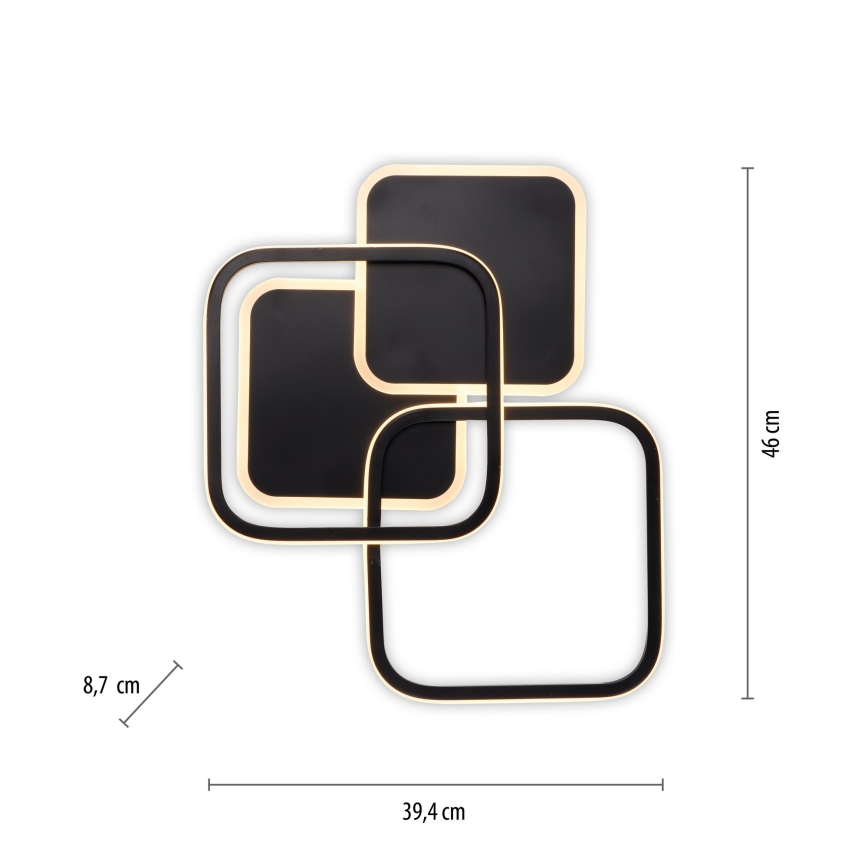 Leuchten Direkt 14117-18 - Iluminação de teto LED SEVENT LED/36W/230V preto