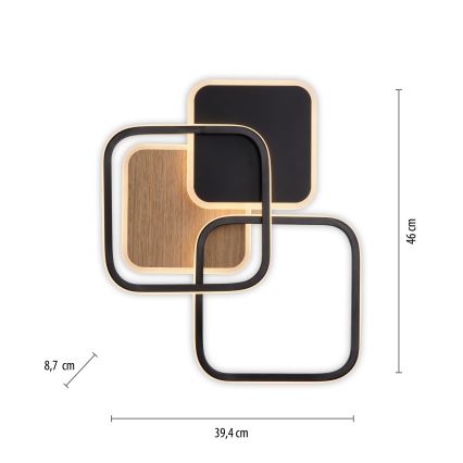 Leuchten Direkt 14117-78 - Iluminação de teto LED SEVENT LED/36W/230V preto/castanho