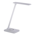 Leuchten Direkt 14415-16 - Candeeiro de mesa táctil LED com regulação e carregamento sem fios FLORENTINA LED/5W/230V 3000-5000K branco + USB