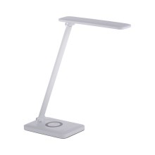 Leuchten Direkt 14415-16 - Candeeiro de mesa táctil LED com regulação e carregamento sem fios FLORENTINA LED/5W/230V 3000-5000K branco + USB