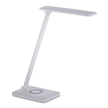 Leuchten Direkt 14415-16 - Candeeiro de mesa táctil LED com regulação e carregamento sem fios FLORENTINA LED/5W/230V 3000-5000K branco + USB