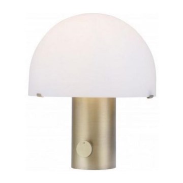 Leuchten Direkt 14433-60 - Candeeiro de mesa com regulação DIPPER 1xE27/10W/230V latão