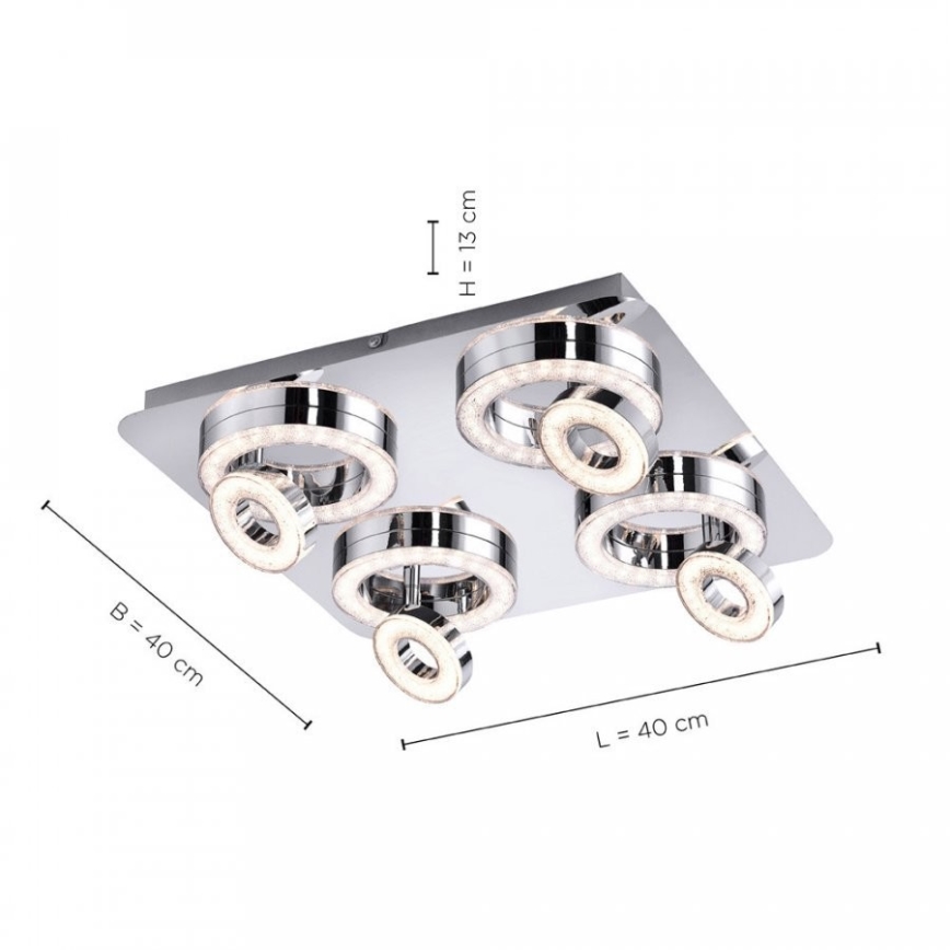 Leuchten Direkt 14522-17 - Foco LED TIM 4xLED/2,8W/230V + 4xLED/3,1W