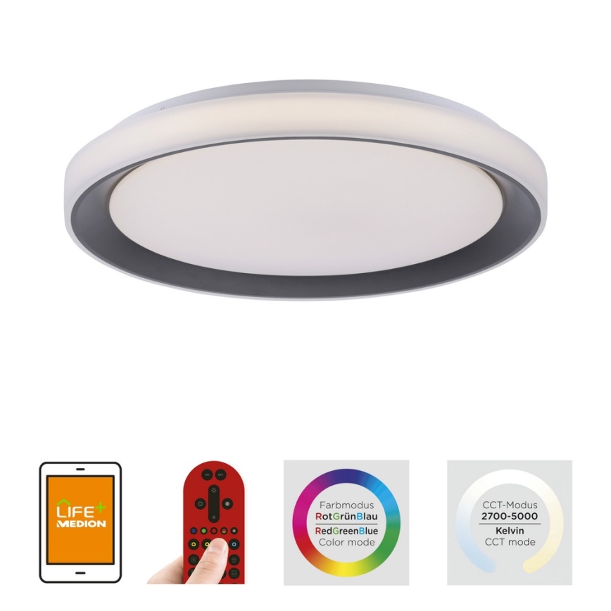 Leuchten Direkt 14659-18 - Luz de escurecimento LED RGB LOLA LED/24W/230V Tuya + controlo remoto