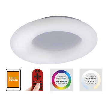 Leuchten Direkt 14746-16 - Luz de teto de inundação RGB LED LOLA LED/38W/230V Tuya + controlo remoto