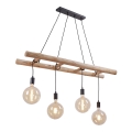 Leuchten Direkt 15025-18 - Candelabro suspenso EDGAR 4xE27/60W/230V eucalipto