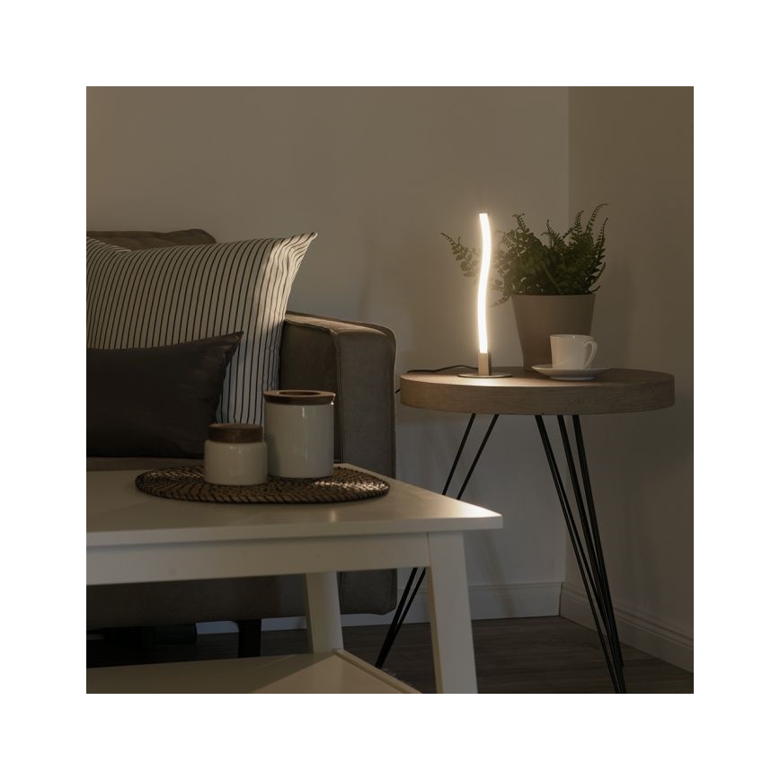 Leuchten Direkt 15128-55 - Candeeiro de mesa LED WAWE LED/3W/230V cromado mate