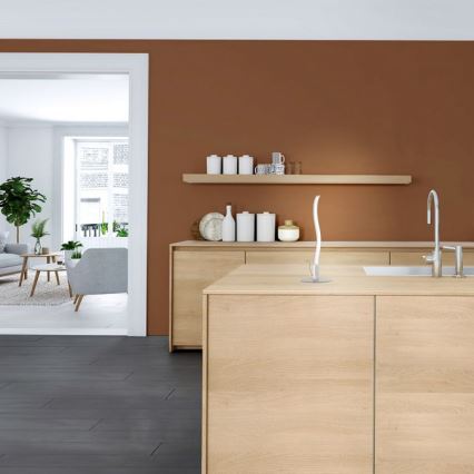 Leuchten Direkt 15128-55 - Candeeiro de mesa LED WAWE LED/3W/230V cromado mate