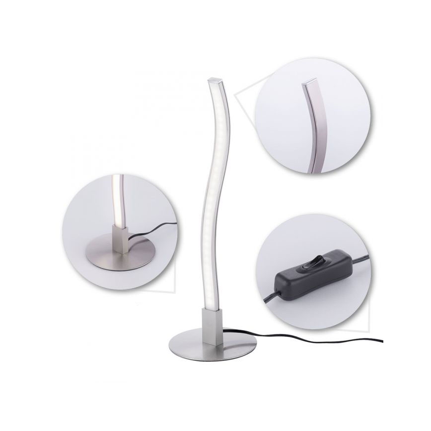 Leuchten Direkt 15128-55 - Candeeiro de mesa LED WAWE LED/3W/230V cromado mate