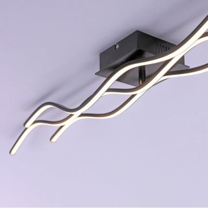 Leuchten Direkt 15167-18-LED Luminária de teto de superfície WAWE 2xLED/12,5W/230V+LED/17W preta