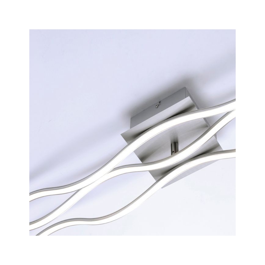 Leuchten Direkt 15167-55 - Candeeiro de tecto sobreposto LED WAWE 2xLED/12,5W/230V+LED/17W cromado mate