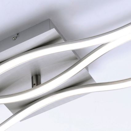 Leuchten Direkt 15167-55 - Candeeiro de tecto sobreposto LED WAWE 2xLED/12,5W/230V+LED/17W cromado mate