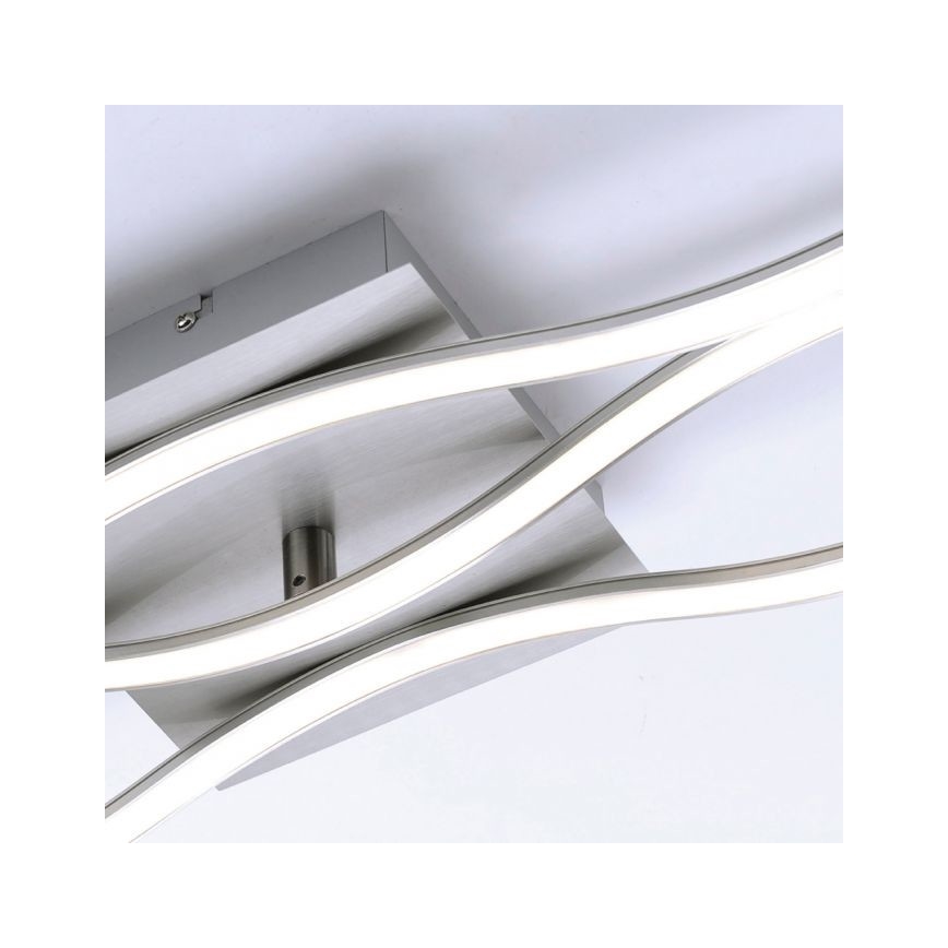 Leuchten Direkt 15167-55 - Candeeiro de tecto sobreposto LED WAWE 2xLED/12,5W/230V+LED/17W cromado mate