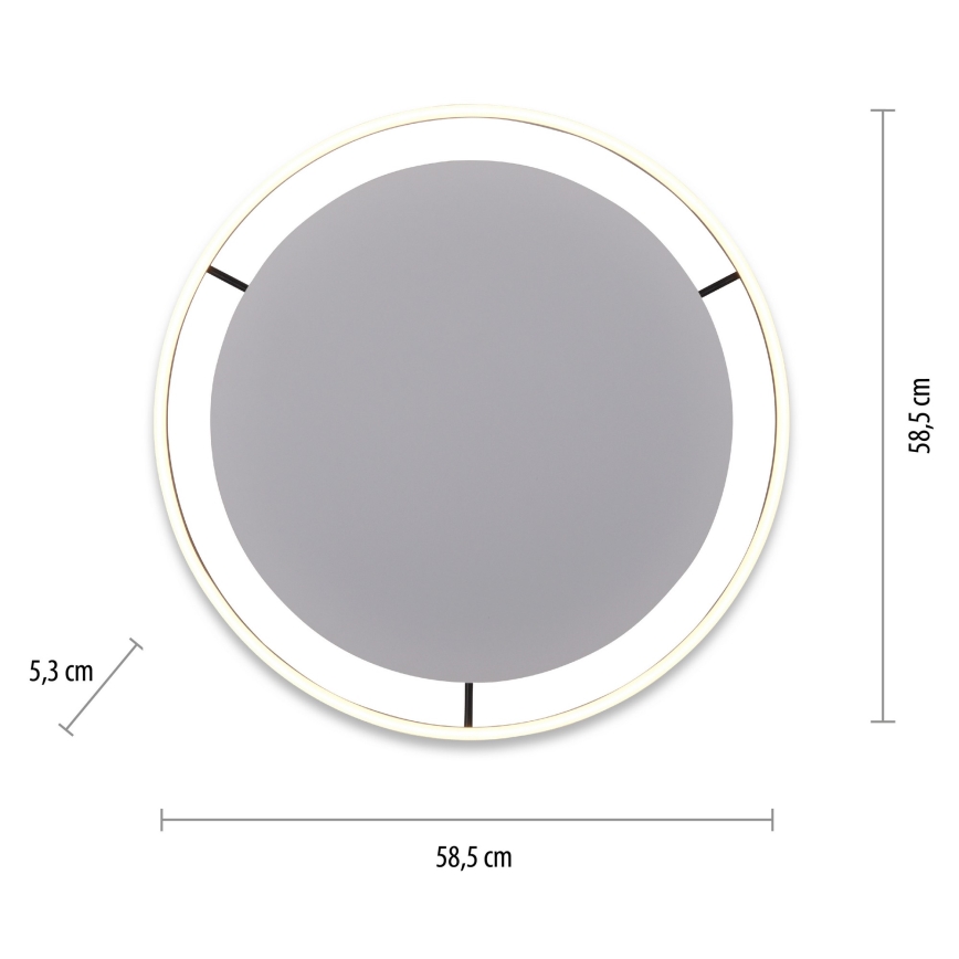 Leuchten Direkt 15392-13 - Luminária de teto LED dimerizável RITUS LED/28W/230V preta