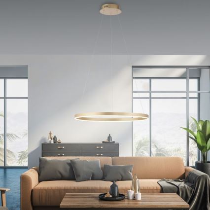 Leuchten Direkt 15394-60 - Candelabro suspenso LED com regulação RITUS LED/28W/230V latão