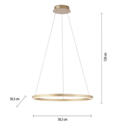 Leuchten Direkt 15394-60 - Candelabro suspenso LED com regulação RITUS LED/28W/230V latão