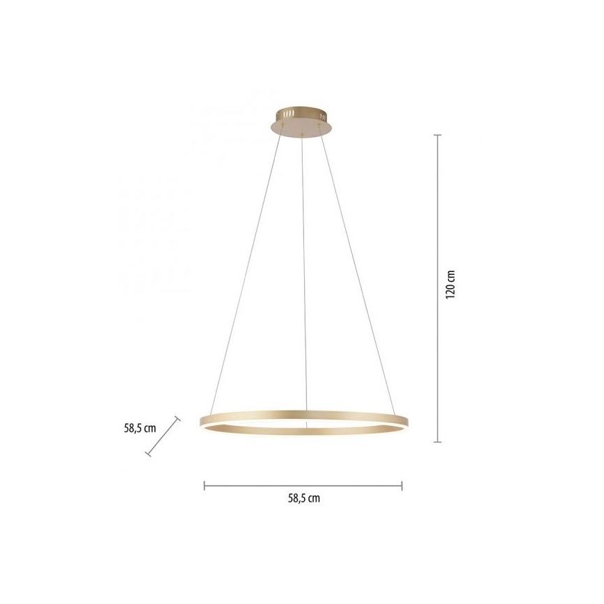 Leuchten Direkt 15394-60 - Candelabro suspenso LED com regulação RITUS LED/28W/230V latão