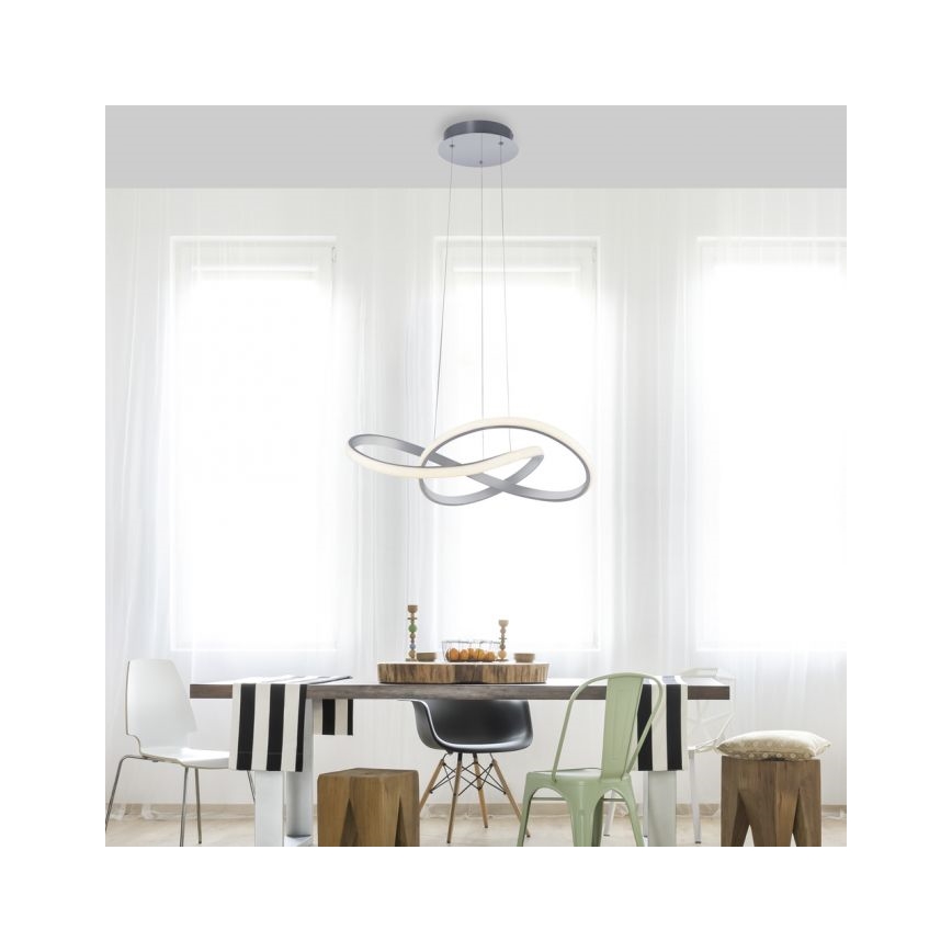 Leuchten Direkt 15402-95- Candelabro suspenso LED com regulação MARIA LED/25W/230V mate cromado