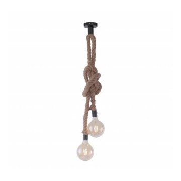 Leuchten Direkt 15482-18 - Candelabro num fio ROPE 2xE27/60W/230V