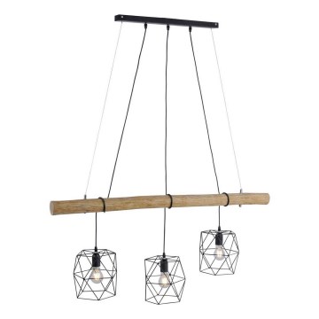 Leuchten Direkt 15503-18 - Candelabro suspenso EDGAR 3xE27/60W/230V eucalipto