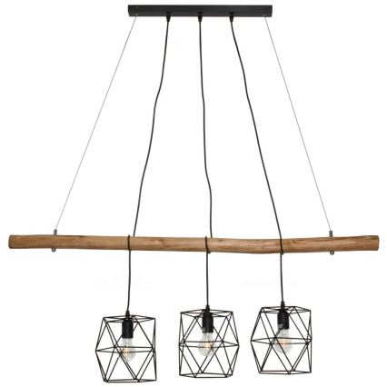 Leuchten Direkt 15503-18 - Candelabro suspenso EDGAR 3xE27/60W/230V eucalipto