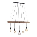 Leuchten Direkt 15515-18 - Candelabro suspenso DAMIAN 5xE27/60W/230V eucalipto