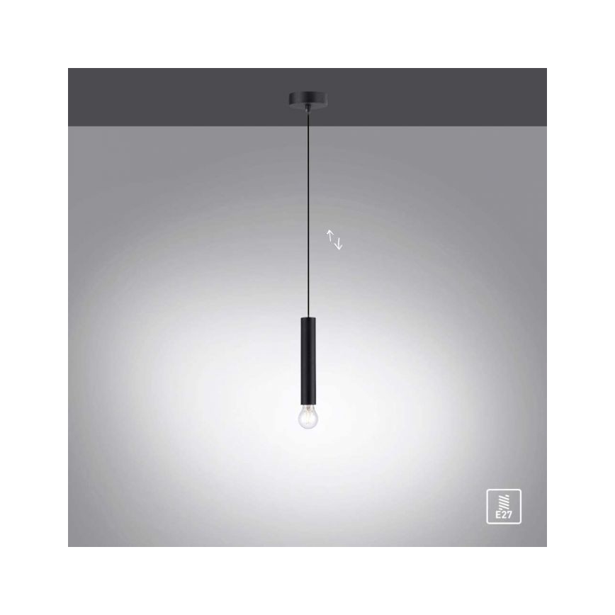 Leuchten Direkt 15617-18 - Candelabro suspenso BRUNA 1xE27/60W/230V preto