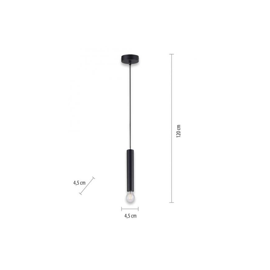 Leuchten Direkt 15617-18 - Candelabro suspenso BRUNA 1xE27/60W/230V preto