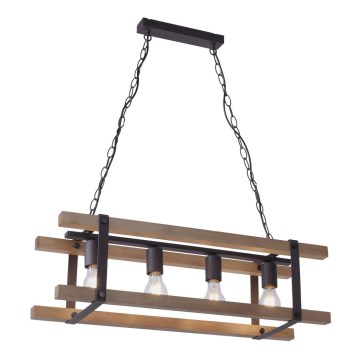 Leuchten Direkt 15684-79 - Candelabro suspenso EDITH 4xE27/60W/230V pinho