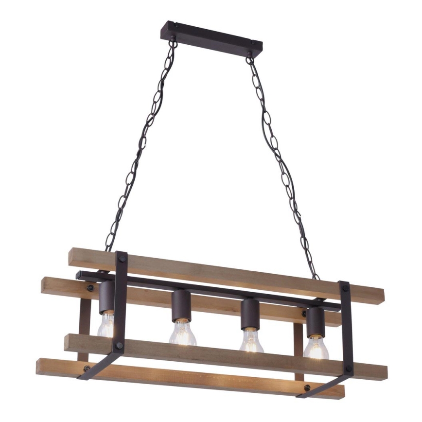 Leuchten Direkt 15684-79 - Candelabro suspenso EDITH 4xE27/60W/230V pinho