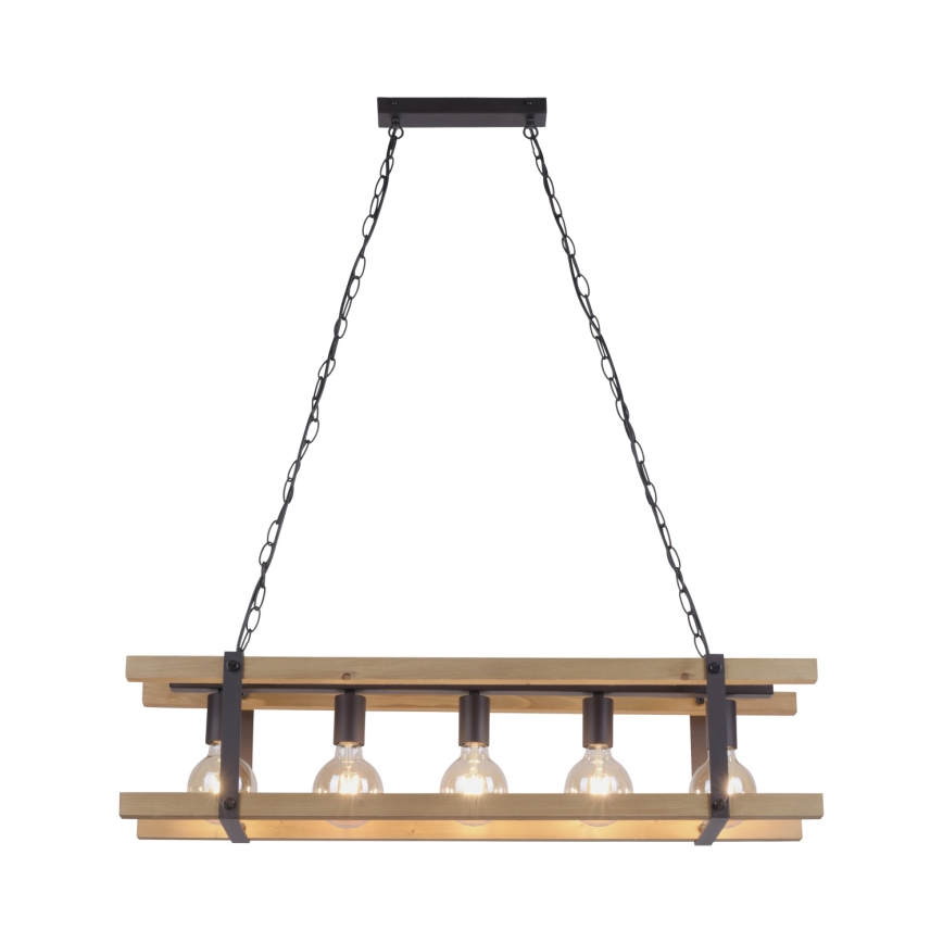 Leuchten Direkt 15685-79 - Candelabro suspenso EDITH 5xE27/60W/230V pinho